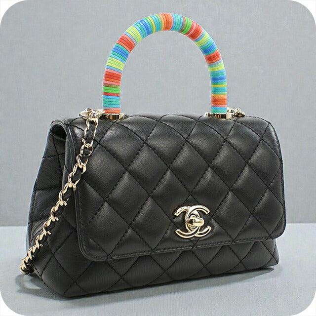 二手CHANEL手提包女士品牌CHANEL Matelasse 2WAY手提包黑色包USDCH100356011