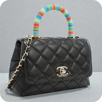 二手CHANEL手提包女士品牌CHANEL Matelasse 2WAY手提包黑色包USDCH100356011