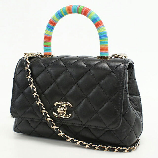 二手CHANEL手提包女士品牌CHANEL Matelasse 2WAY手提包黑色包USDCH100356011