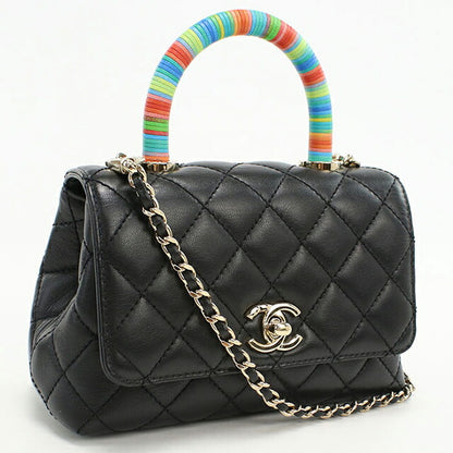 二手CHANEL手提包女士品牌CHANEL Matelasse 2WAY手提包黑色包USDCH100356011
