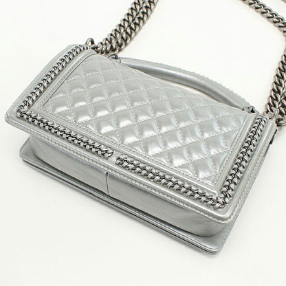 中古 シャネル ハンドバッグ レディース ブランド CHANEL ボーイシャネル 2WAYハンドバッグ レザー シルバー バッグ USDCH100375011