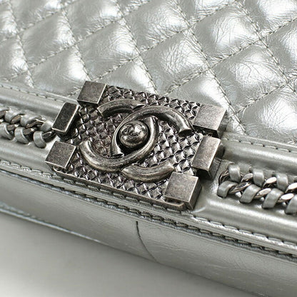 中古 シャネル ハンドバッグ レディース ブランド CHANEL ボーイシャネル 2WAYハンドバッグ レザー シルバー バッグ USDCH100375011