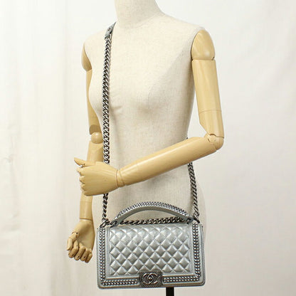 中古 シャネル ハンドバッグ レディース ブランド CHANEL ボーイシャネル 2WAYハンドバッグ レザー シルバー バッグ USDCH100375011