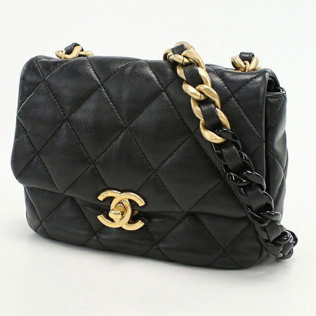 中古 シャネル ショルダーバッグ レディース ブランド CHANEL マトラッセ チェーンショルダーバッグ ブラック バッグ USDCH100391011