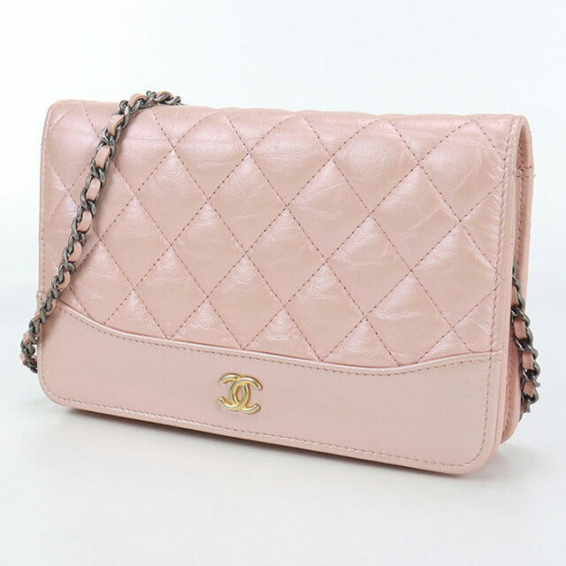 二手香奈儿链条钱包女士品牌 CHANEL 马特拉斯皮革粉色钱包 USDCH100471011
