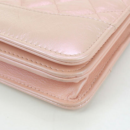 二手香奈儿链条钱包女士品牌 CHANEL 马特拉斯皮革粉色钱包 USDCH100471011