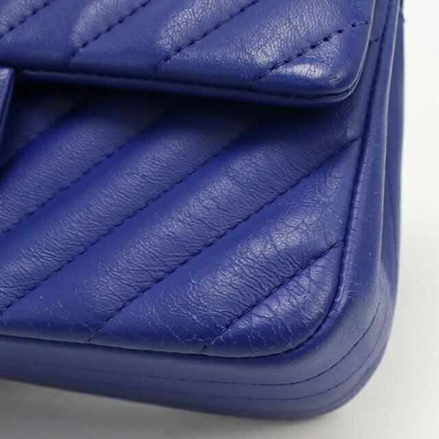 Used CHANEL shoulder bag ladies brand CHANEL chevron chain blue bag USDCH100556011