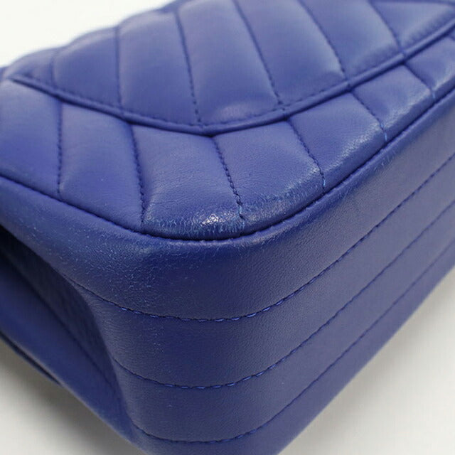 Used CHANEL shoulder bag ladies brand CHANEL chevron chain blue bag USDCH100556011