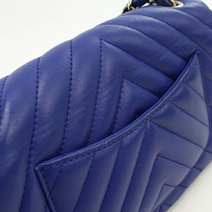 Used CHANEL shoulder bag ladies brand CHANEL chevron chain blue bag USDCH100556011