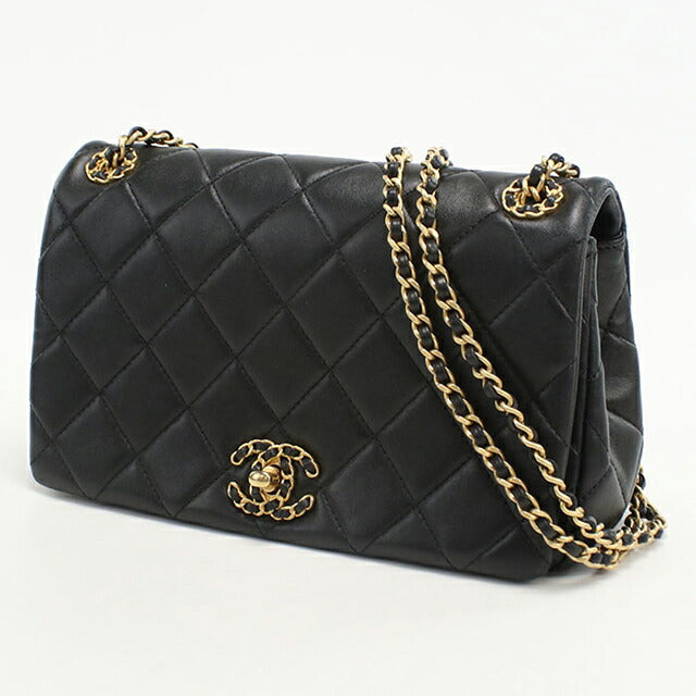 シャネル ショルダーバッグ レザー ブラック レディース CHANEL  中古 CHANEL（シャネル） ココマーク チェーン ショルダーバッグ マトラッセ