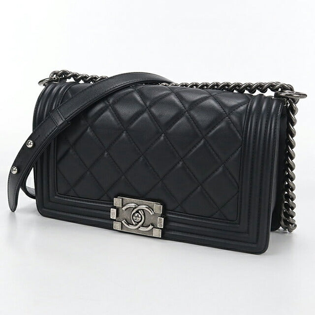 中古 シャネル 斜め掛け ショルダーバッグ レディース ブランド CHANEL ボーイシャネル チェーンショルダーバッグ A67086 ブラック USDCH100562011