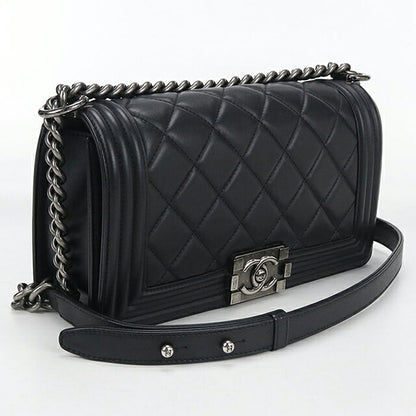 中古 シャネル 斜め掛け ショルダーバッグ レディース ブランド CHANEL ボーイシャネル チェーンショルダーバッグ A67086 ブラック USDCH100562011