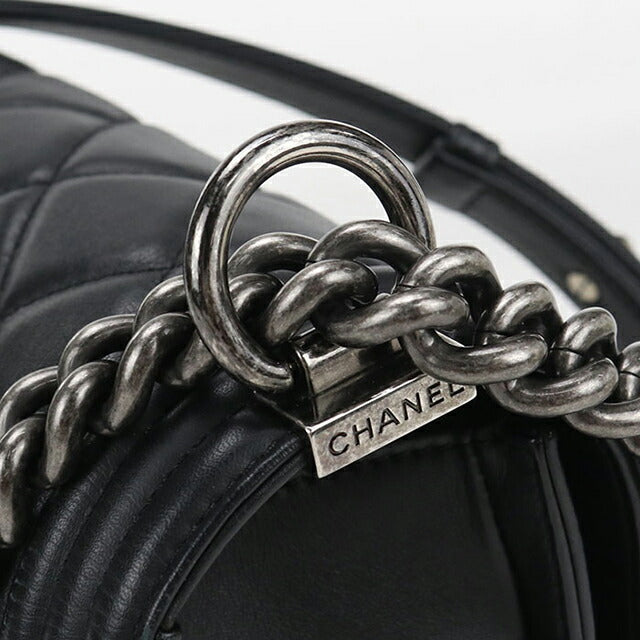 中古 シャネル 斜め掛け ショルダーバッグ レディース ブランド CHANEL ボーイシャネル チェーンショルダーバッグ A67086 ブラック USDCH100562011