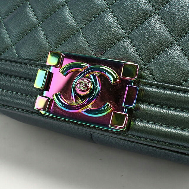 中古 シャネル ショルダーバッグ レディース ブランド CHANEL ボーイシャネル チェーンショルダーバッグ レザー A67086 グリーン バッグ USDCH100566011
