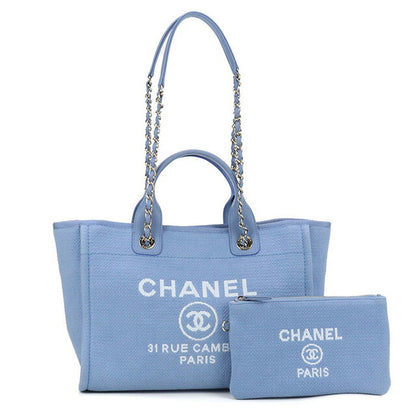 二手 CHANEL 手提包女士品牌 CHANEL Deauville 2WAY AS3257 蓝色包 USDCH100587011