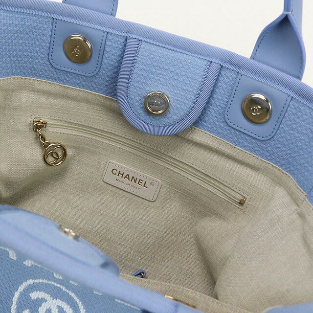 二手 CHANEL 手提包女士品牌 CHANEL Deauville 2WAY AS3257 蓝色包 USDCH100587011