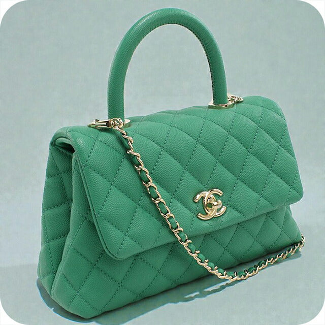 二手 CHANEL 手提包 女士品牌 CHANEL Matelasse 2WAY 绿色包 USDCH100744011