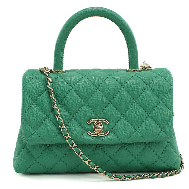 二手 CHANEL 手提包 女士品牌 CHANEL Matelasse 2WAY 绿色包 USDCH100744011