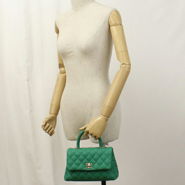 二手 CHANEL 手提包 女士品牌 CHANEL Matelasse 2WAY 绿色包 USDCH100744011