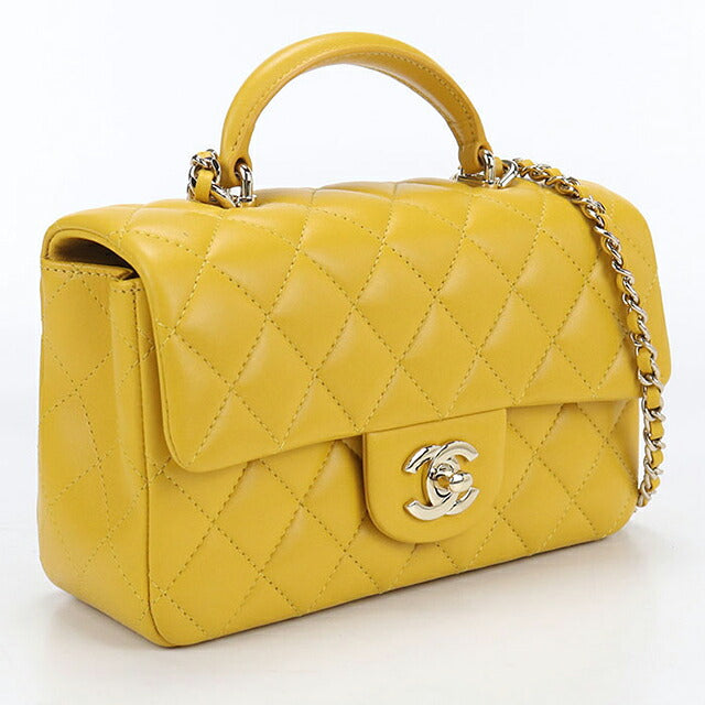 二手 CHANEL 手提包 女士品牌 CHANEL Matelasse 2WAY 黄色包 USDCH100758011