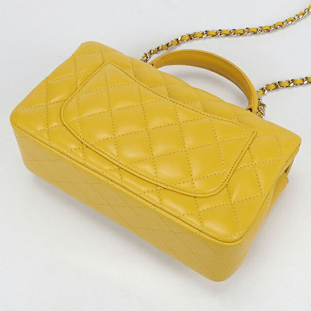 二手 CHANEL 手提包 女士品牌 CHANEL Matelasse 2WAY 黄色包 USDCH100758011