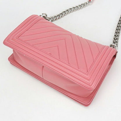 中古 シャネル ショルダーバッグ レディース ブランド CHANEL ボーイシャネル チェーン A67086 ピンク バッグ USDCH101010011