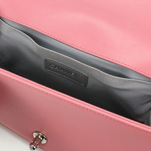 中古 シャネル ショルダーバッグ レディース ブランド CHANEL ボーイシャネル チェーン A67086 ピンク バッグ USDCH101010011