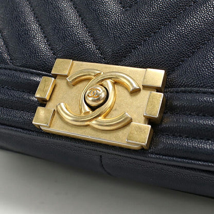 中古 シャネル ショルダーバッグ レディース ブランド CHANEL ボーイシャネル チェーンショルダーバッグ A67086 ネイビー バッグ USDCH101206011