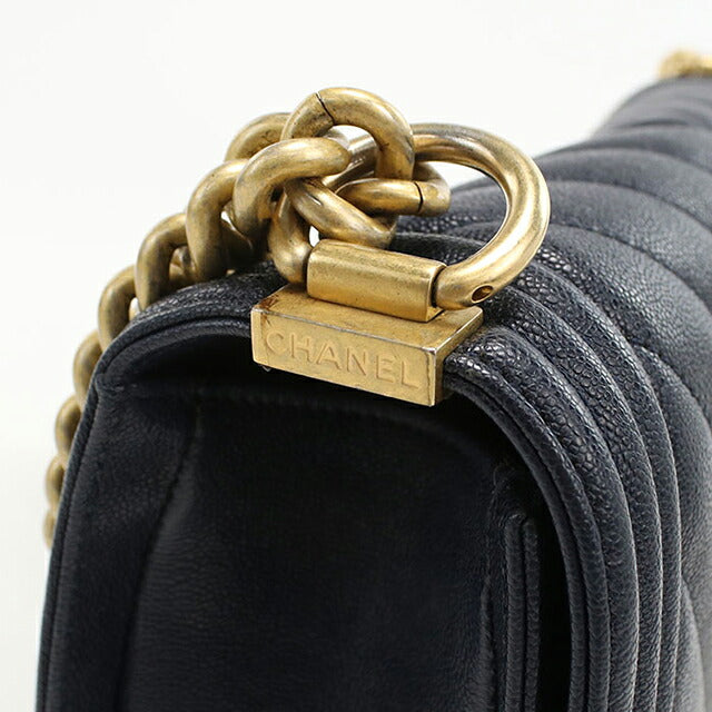 中古 シャネル ショルダーバッグ レディース ブランド CHANEL ボーイシャネル チェーンショルダーバッグ A67086 ネイビー バッグ USDCH101206011