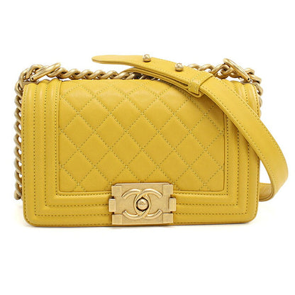 中古 シャネル ショルダーバッグ レディース ブランド CHANEL ボーイシャネル チェーンショルダーバッグ A67085 イエロー バッグ USDCH101211011