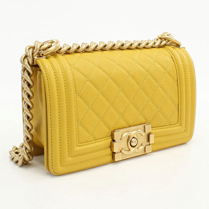 中古 シャネル ショルダーバッグ レディース ブランド CHANEL ボーイシャネル チェーンショルダーバッグ A67085 イエロー バッグ USDCH101211011