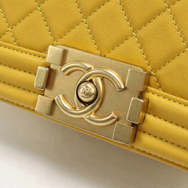 中古 シャネル ショルダーバッグ レディース ブランド CHANEL ボーイシャネル チェーンショルダーバッグ A67085 イエロー バッグ USDCH101211011