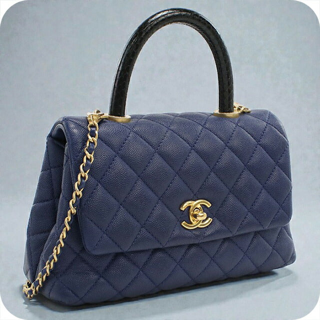 中古 シャネル ハンドバッグ レディース ブランド CHANEL マトラッセ 2WAYハンドバッグ ブルー バッグ USDCH101261011