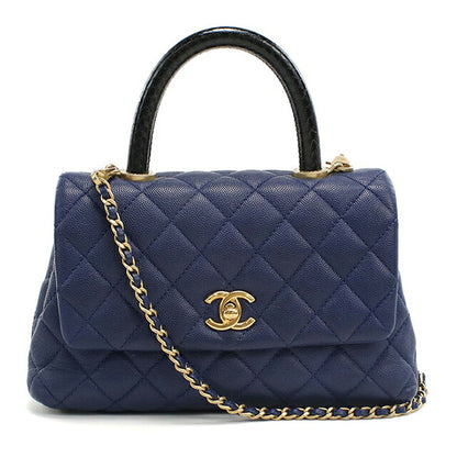 中古 シャネル ハンドバッグ レディース ブランド CHANEL マトラッセ 2WAYハンドバッグ ブルー バッグ USDCH101261011