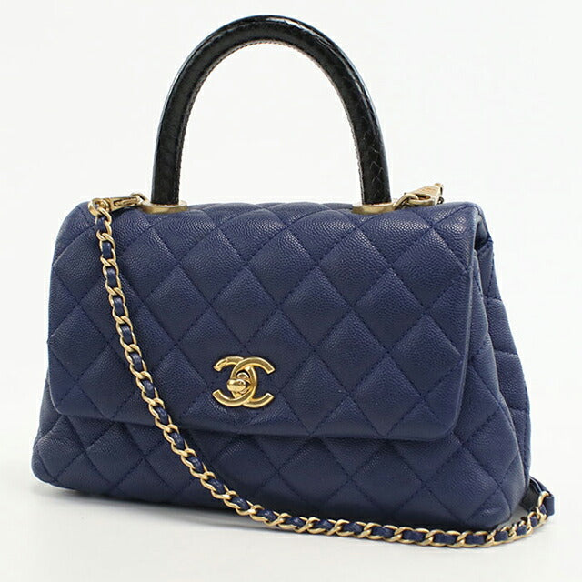 中古 シャネル ハンドバッグ レディース ブランド CHANEL マトラッセ 2WAYハンドバッグ ブルー バッグ USDCH101261011