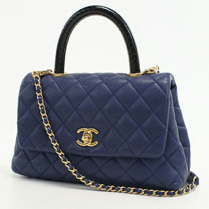 中古 シャネル ハンドバッグ レディース ブランド CHANEL マトラッセ 2WAYハンドバッグ ブルー バッグ USDCH101261011
