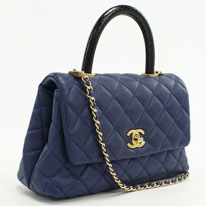 中古 シャネル ハンドバッグ レディース ブランド CHANEL マトラッセ 2WAYハンドバッグ ブルー バッグ USDCH101261011