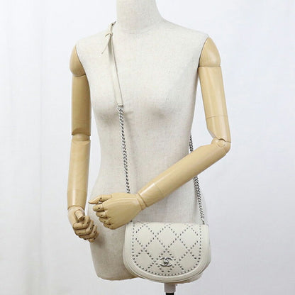 中古 シャネル 斜め掛け ショルダーバッグ レディース ブランド CHANEL チェーン レザー ホワイト バッグ USDCH101305011