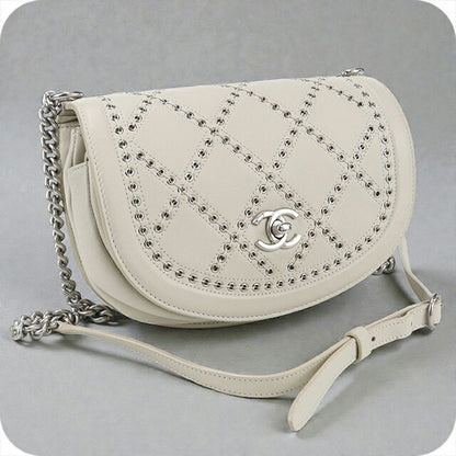 中古 シャネル 斜め掛け ショルダーバッグ レディース ブランド CHANEL チェーン レザー ホワイト バッグ USDCH101305011