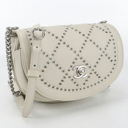 中古 シャネル 斜め掛け ショルダーバッグ レディース ブランド CHANEL チェーン レザー ホワイト バッグ USDCH101305011