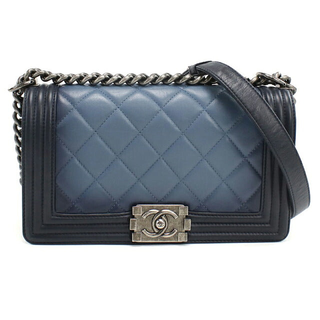 中古 シャネル ショルダーバッグ レディース ブランド CHANEL ボーイシャネル チェーンショルダーバッグ A67086 ネイビー バッグ USDCH101318011