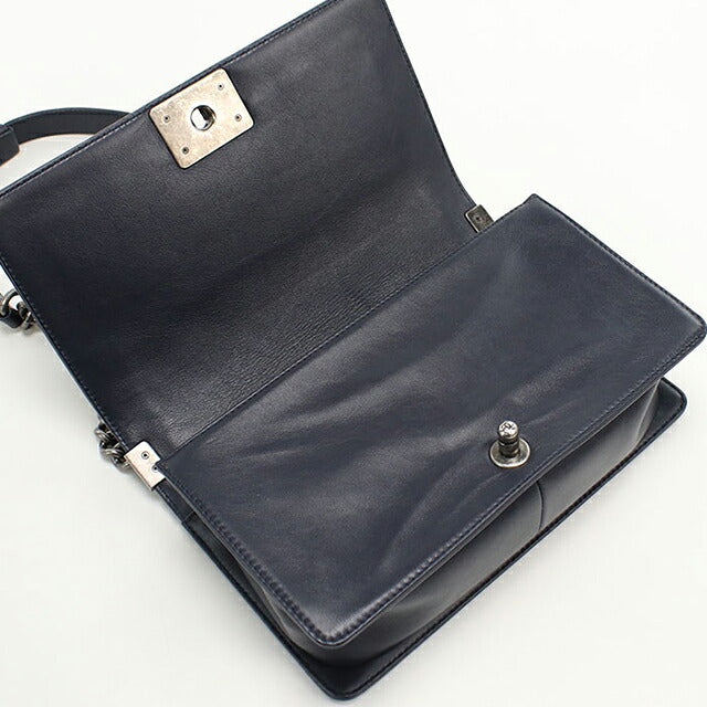 中古 シャネル ショルダーバッグ レディース ブランド CHANEL ボーイシャネル チェーンショルダーバッグ A67086 ネイビー バッグ USDCH101318011