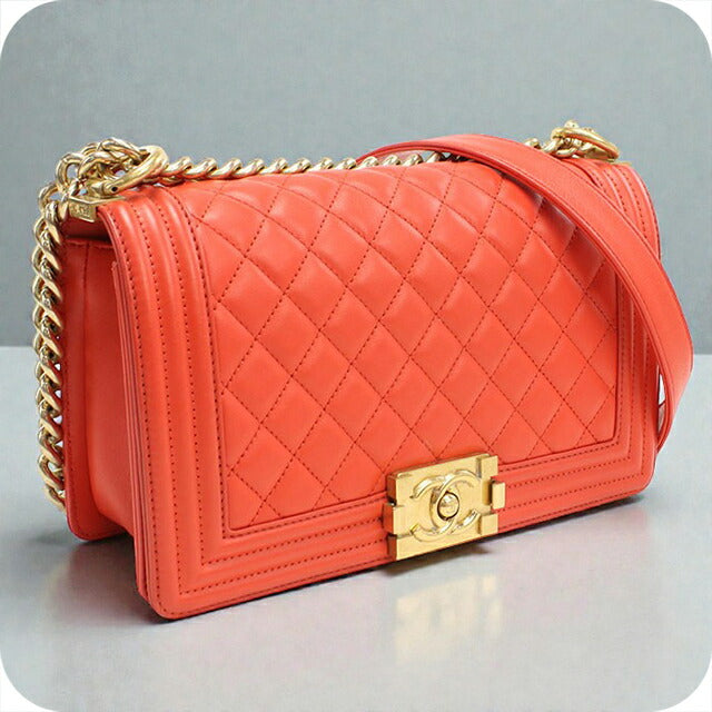 中古 シャネル ショルダーバッグ レディース ブランド CHANEL ボーイシャネル チェーンショルダーバッグ A67086 レッド バッグ USDCH101500011