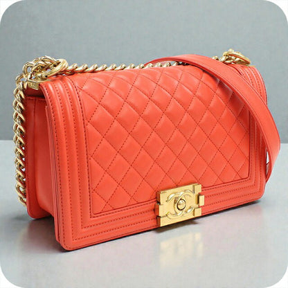 中古 シャネル ショルダーバッグ レディース ブランド CHANEL ボーイシャネル チェーンショルダーバッグ A67086 レッド バッグ USDCH101500011