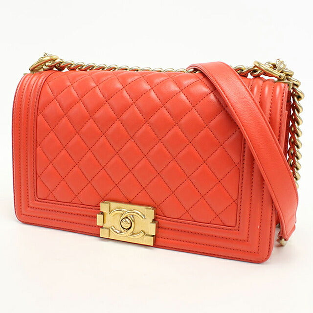 中古 シャネル ショルダーバッグ レディース ブランド CHANEL ボーイシャネル チェーンショルダーバッグ A67086 レッド バッグ USDCH101500011