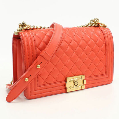 中古 シャネル ショルダーバッグ レディース ブランド CHANEL ボーイシャネル チェーンショルダーバッグ A67086 レッド バッグ USDCH101500011
