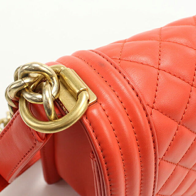 中古 シャネル ショルダーバッグ レディース ブランド CHANEL ボーイシャネル チェーンショルダーバッグ A67086 レッド バッグ USDCH101500011