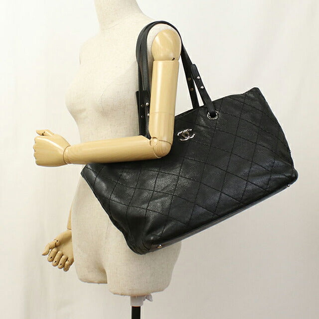 Used CHANEL tote bag ladies brand CHANEL on the road leather A48019 black bag USDCH101561011