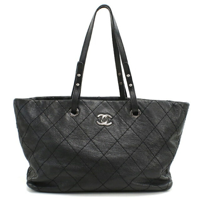 Used CHANEL tote bag ladies brand CHANEL on the road leather A48019 black bag USDCH101561011