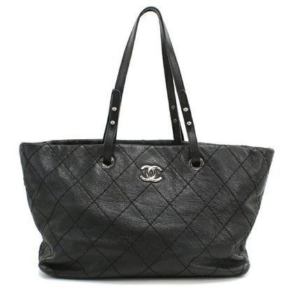 Used CHANEL tote bag ladies brand CHANEL on the road leather A48019 black bag USDCH101561011